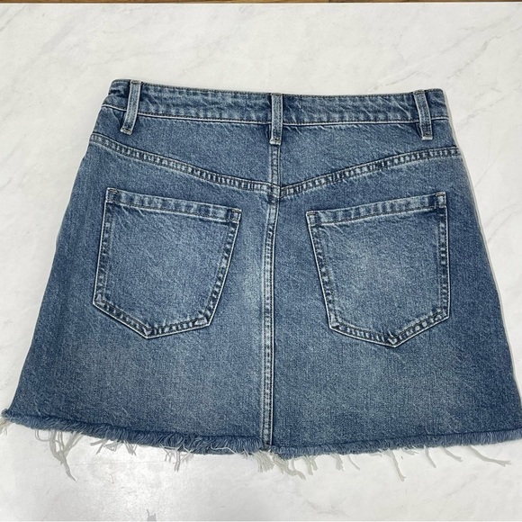 We The Free Denim Front Zip Mini Skirt Size 28 - Picture 4 of 6